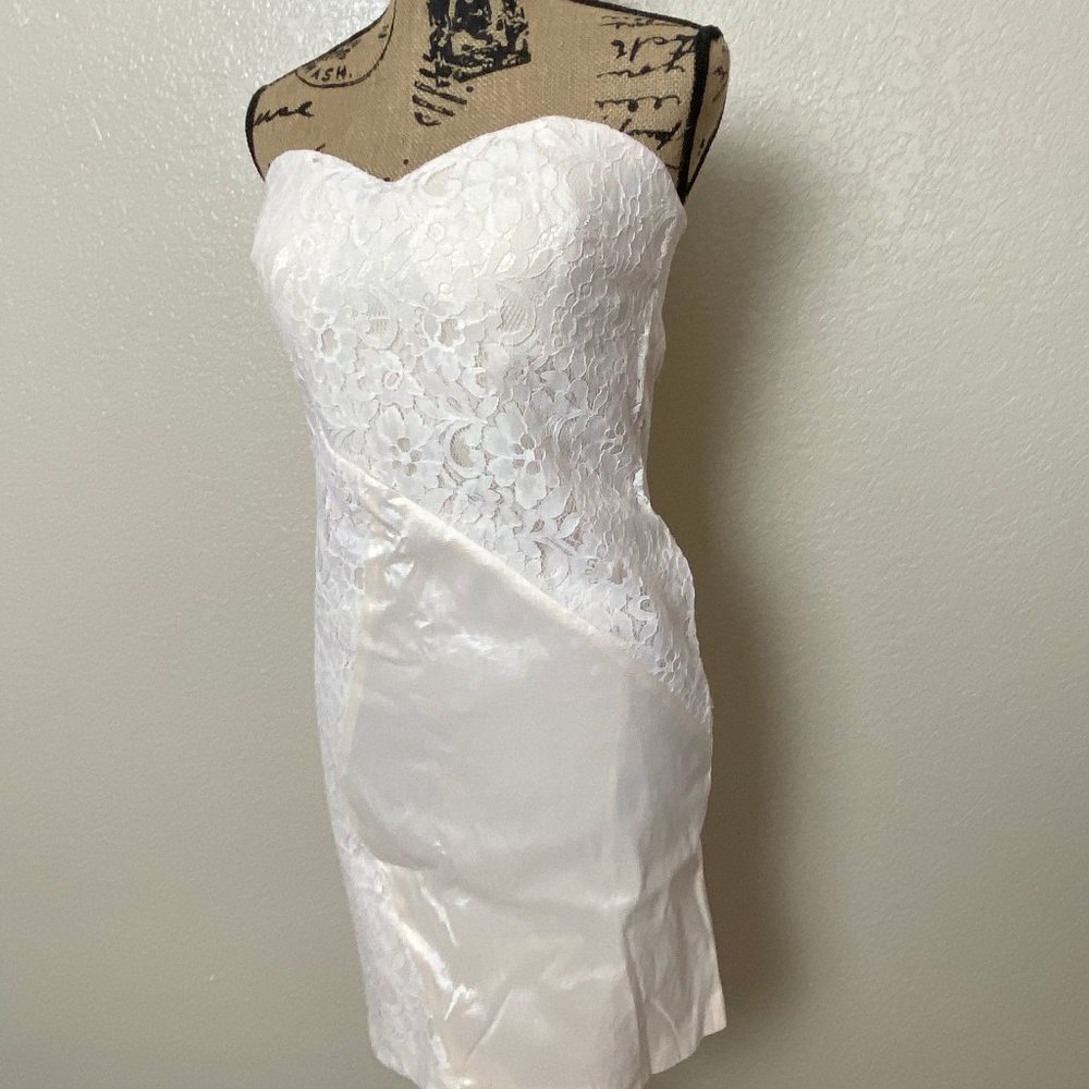 Strapless Dress Floral S,M,L- Cream